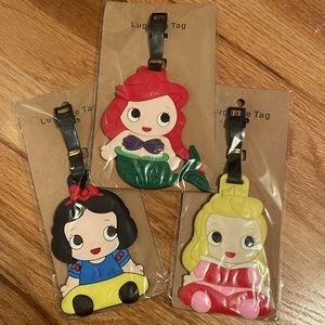 Set of 3 Cartoon Princess Luggage Tags